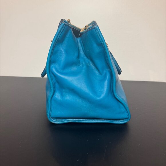 Coach Crosby Carryall Turquoise Leather Handbag - Picture 11 of 13
